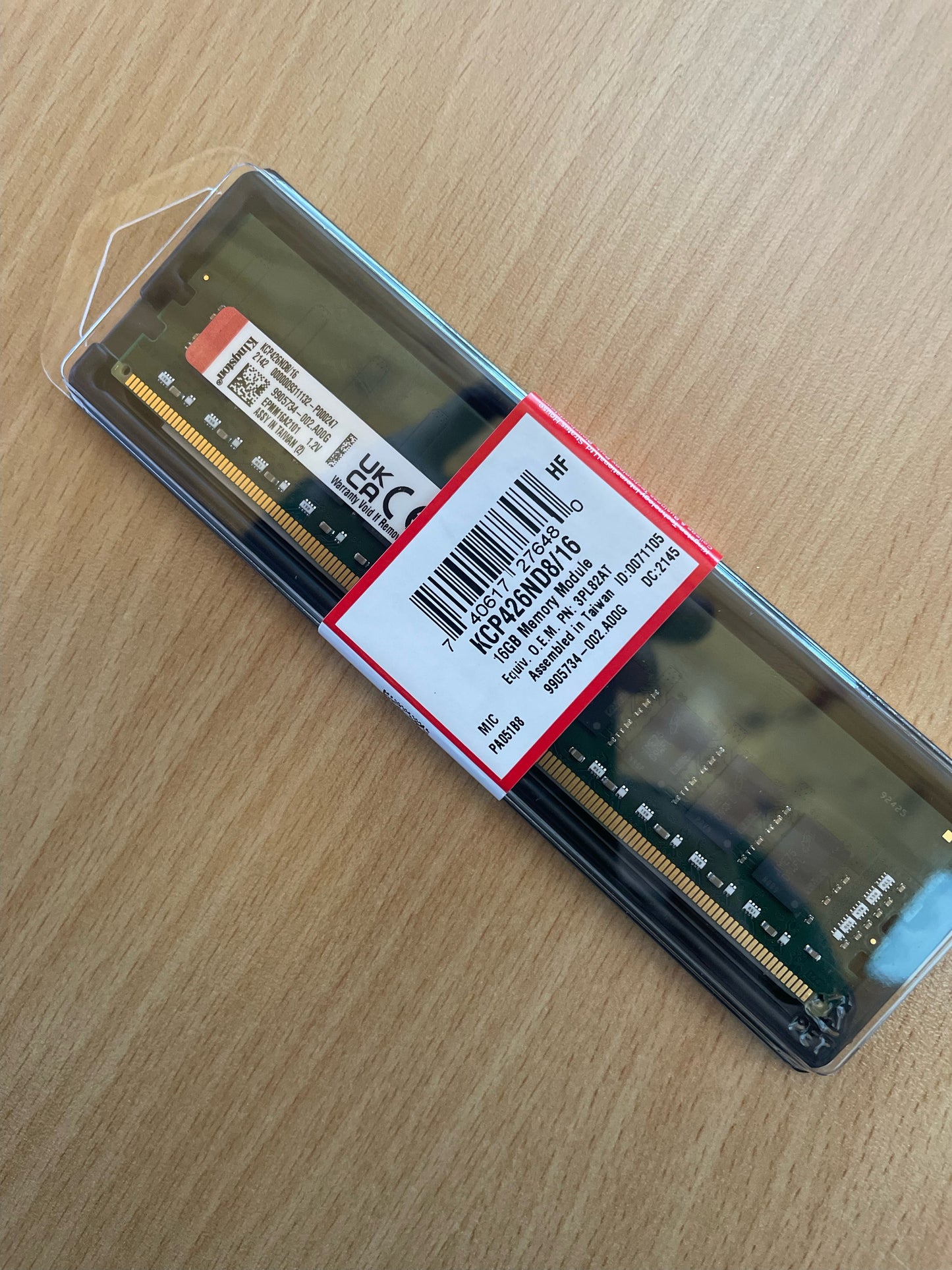 Kingston DDR4 memory (16GB)